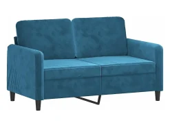 Sofá de 2 plazas terciopelo azul 120 cm