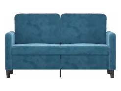Sofá de 2 plazas terciopelo azul 120 cm