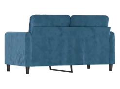 Sofá de 2 plazas terciopelo azul 120 cm
