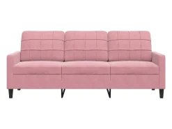 Sofá de 3 plazas terciopelo rosa 180 cm