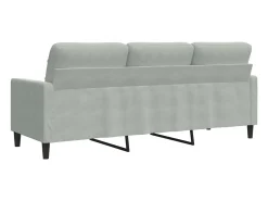 Sofá de 3 plazas terciopelo gris claro 180 cm