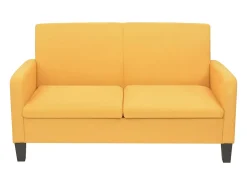 Sofá de 2 plazas 135x65x76 cm amarillo