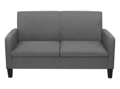 Sofá de 2 plazas 135x65x76 cm gris oscuro