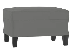 Sofá de 3 plazas y taburete tela microfibra gris oscuro 180 cm