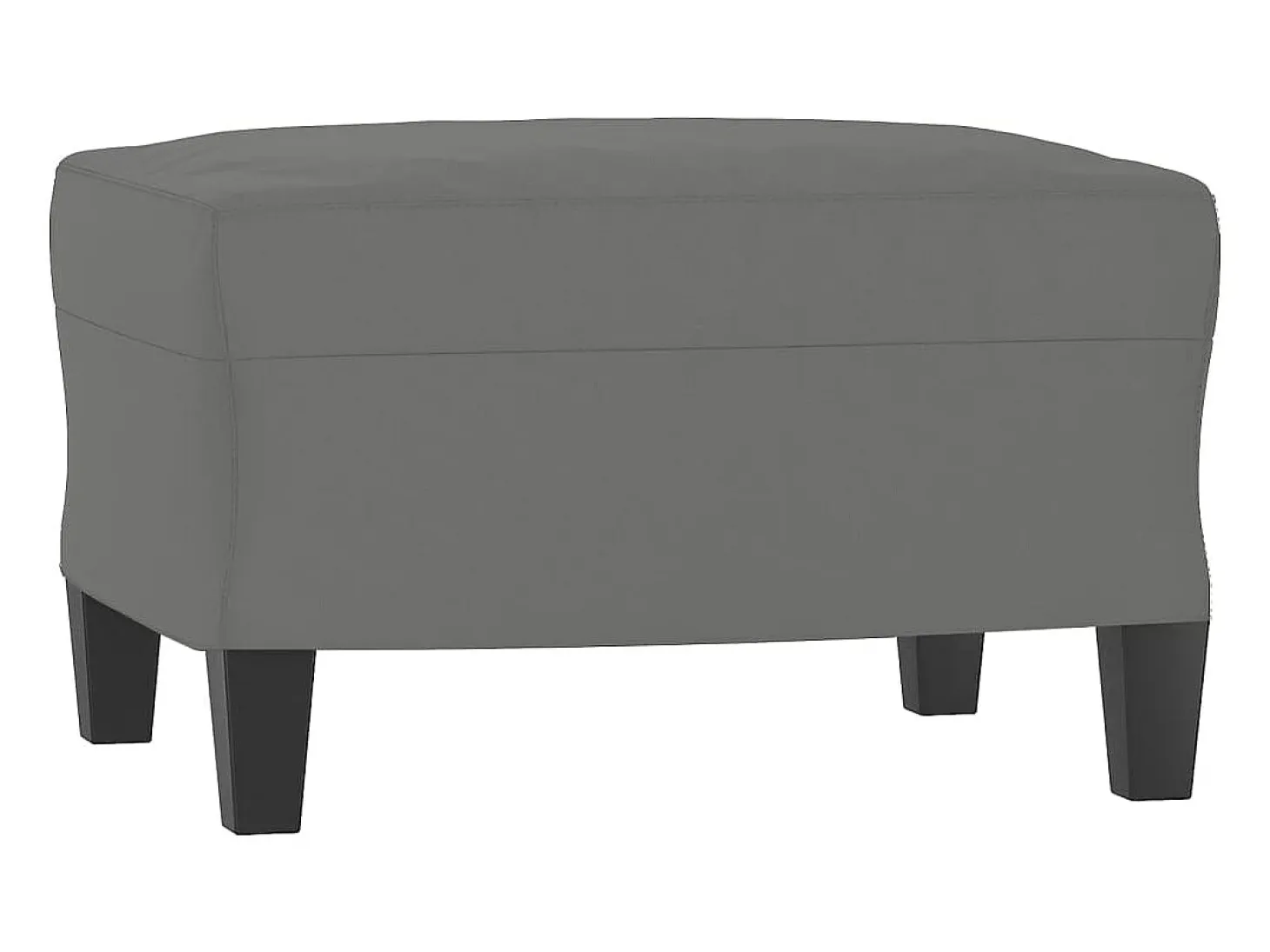 Sofá de 3 plazas y taburete tela microfibra gris oscuro 180 cm