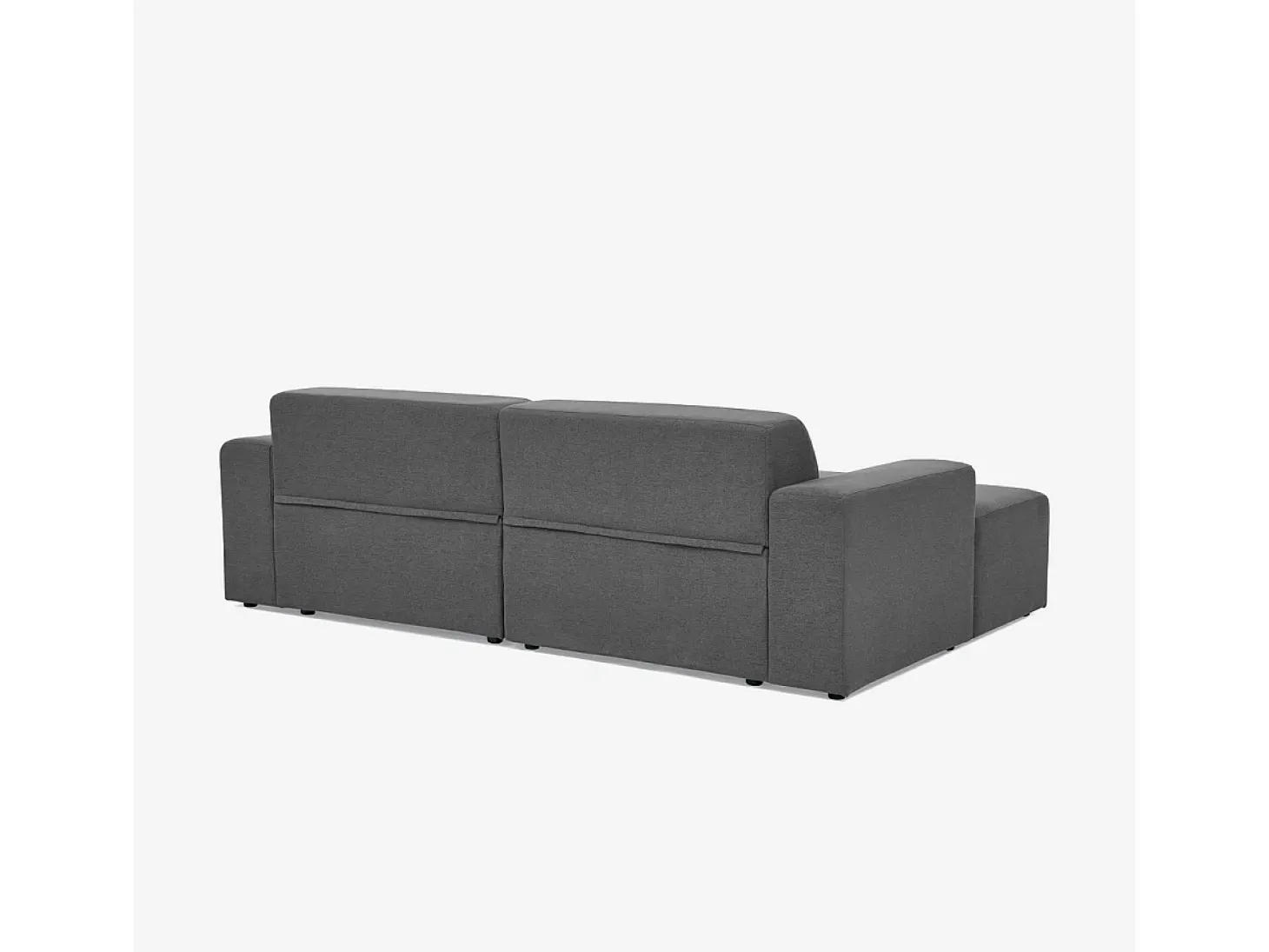 Sofá de diseño de 3 plazas con chaise longue a la izquierda de tela Seginus - Gris Oscuro