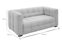 Sofá de diseño de 2 plazas en tejido efecto terciopelo texturizado beige CORTO