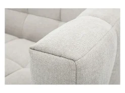 Sofá de diseño de 2 plazas en tejido efecto terciopelo texturizado beige CORTO