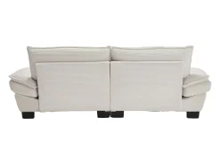 Sofá de dos plazas, de terciopelo, color beige, con reposacabezas y respaldo, ideal para salón y dormitorio
