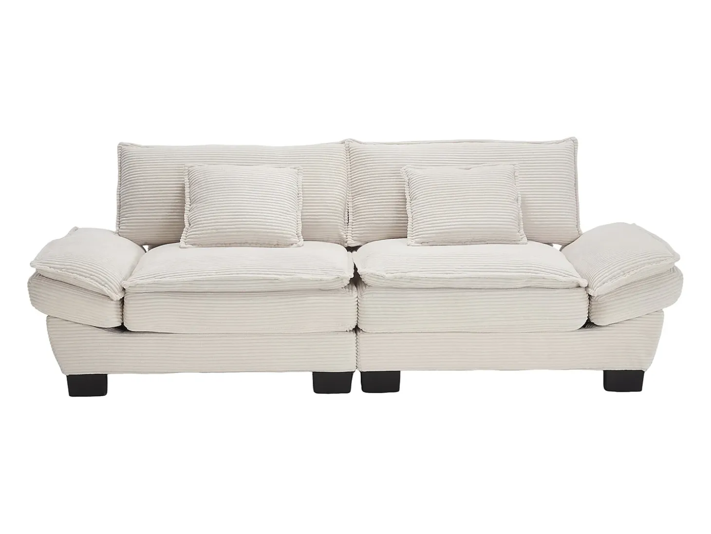 Sofá de dos plazas, de terciopelo, color beige, con reposacabezas y respaldo, ideal para salón y dormitorio