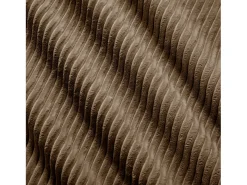 Sofá de esquina 3 plazas modular - en Pana - con 3 cojines y otomana - 298x178x70cm - Marrón