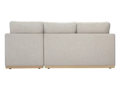 Sofá de esquina derecho de tela efecto terciopelo texturizado beige de 3 plazas MOSS