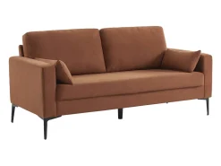 Sofá de pana con patas de metal de 3 plazas terracotta