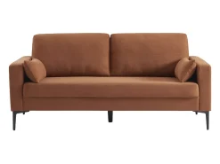 Sofá de pana con patas de metal de 3 plazas terracotta