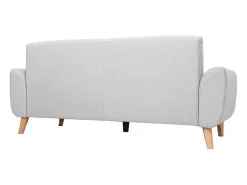 Sofá diseño 3 plazas tejido gris claro patas roble EKTOR