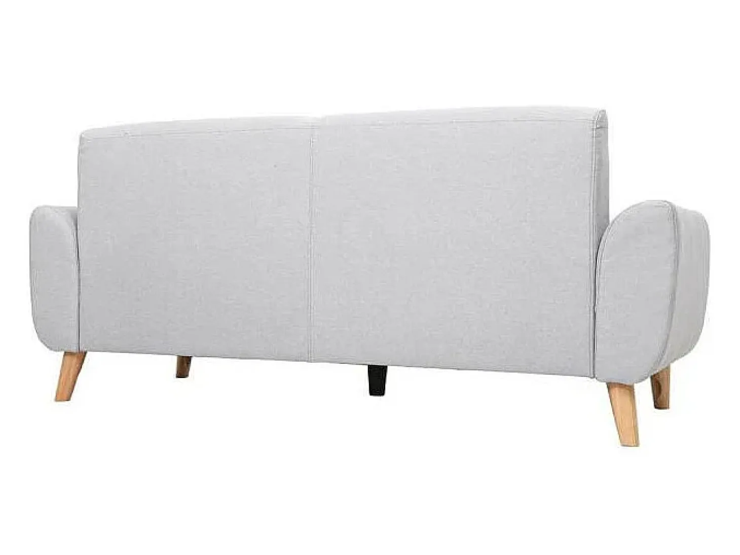 Sofá diseño 3 plazas tejido gris claro patas roble EKTOR