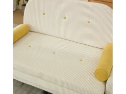 Sofá doble de pana, sillón relax con espacio de almacenamiento, color marfil