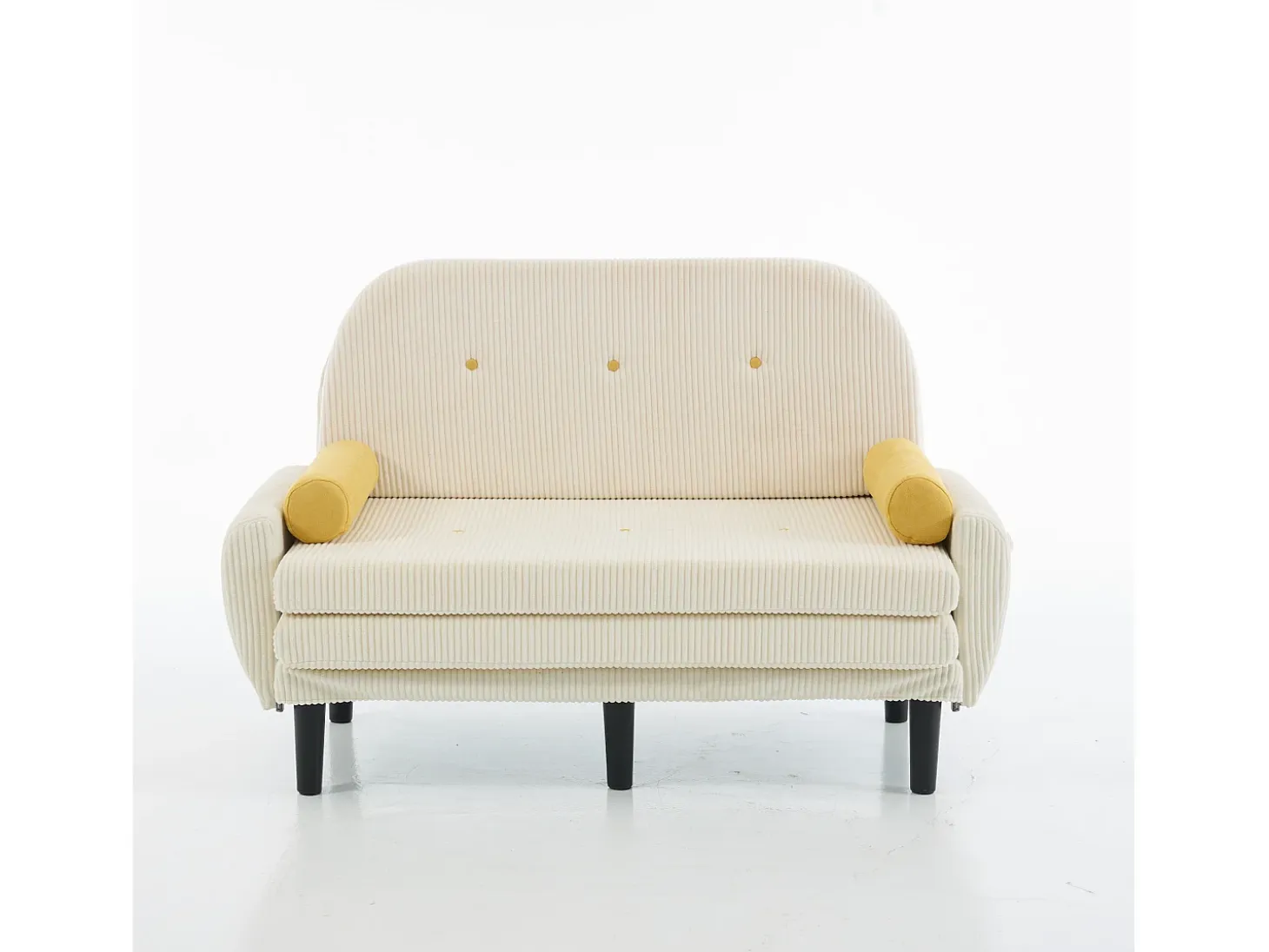 Sofá doble de pana, sillón relax con espacio de almacenamiento, color marfil