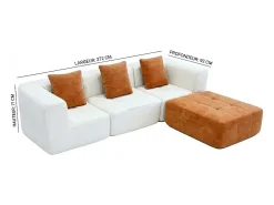 Sofá Eden Completo 3 plazas - blanco naranja