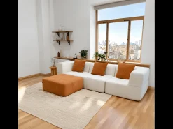 Sofá Eden Completo 3 plazas - blanco naranja