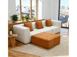 Sofá Eden Completo 3 plazas - blanco naranja