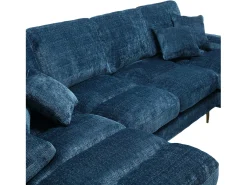 Sofá esquinero azul - Sofá de 4 plazas con asientos y cojines - para salón y dormitorio