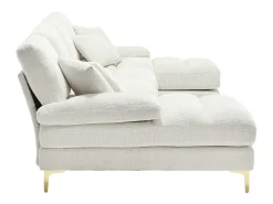 Sofá esquinero beige - Sofá de 4 plazas con asientos y cojines - para salón y dormitorio
