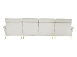 Sofá esquinero beige - Sofá de 4 plazas con asientos y cojines - para salón y dormitorio
