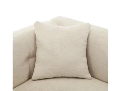 Sofá esquinero con otomana de almacenaje - Chenilla beige - respaldo ergonómico acolchado, para salón u oficina