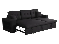 Sofá esquinero convertible/reversible "Axel" - Negro