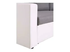 Sofá esquinero convertible "Alain" - 3 plazas - Gris / Blanco