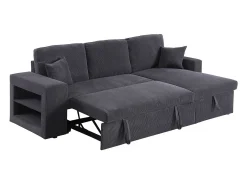 Sofá esquinero convertible/reversible de pana 