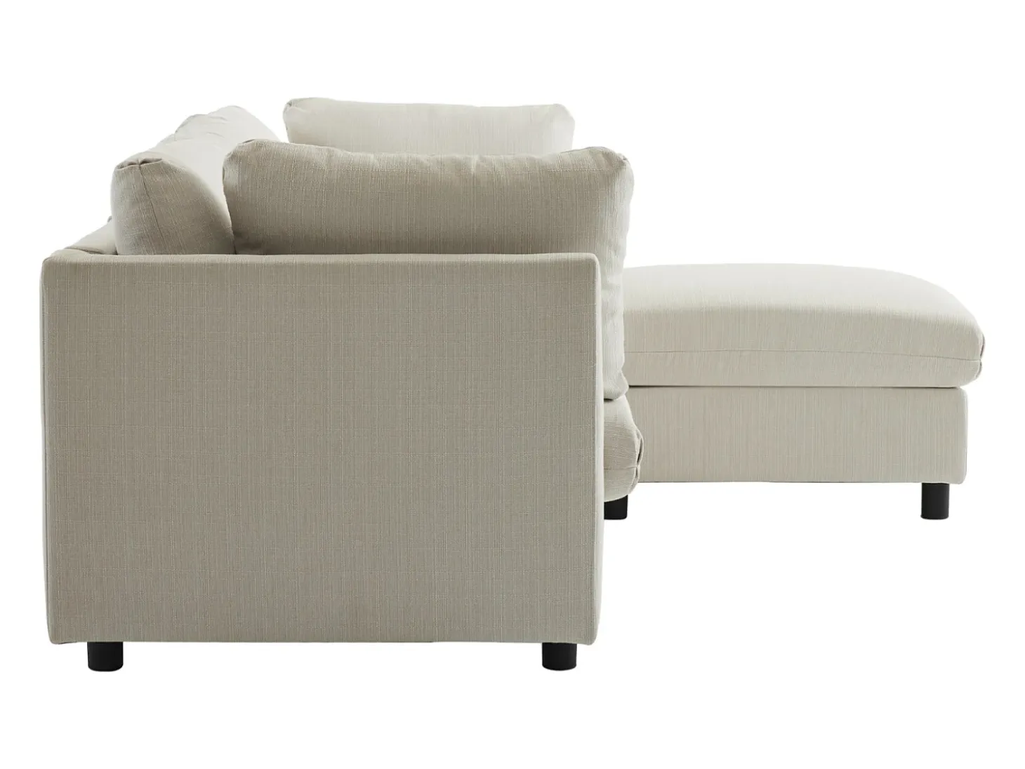 Sofá esquinero de 3 o 4 plazas, tapizado en forma de L, tejido de lino, 220 x 83 x 81 cm, color beige