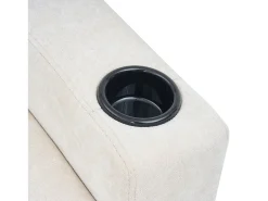 Sofá esquinero derecho - Sofá con 2 portavasos y cargador USB - lino beige