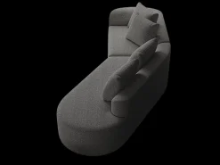 Sofá Esquinero Recto Moderno Súper Grande 4 Plazas, con 4 Cojines, Chaise Longue Curva, Tejido Chenilla, Gris Antracita