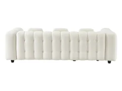 Sofá esquinero reversible con rizo texturado crema