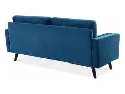 Sofá estilo escandinavo de terciopelo con patas de madera, 3 plazas
