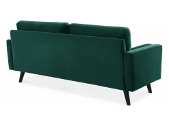 Sofá estilo escandinavo de terciopelo con patas de madera, 3 plazas