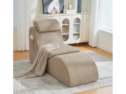 Sofá moderno con un diseño único y ergonómico - 160 x 66 x 90 cm - con cojín de asiento extraíble - terciopelo - caqui