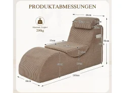 Sofá moderno con un diseño único y ergonómico - 160 x 66 x 90 cm - con cojín de asiento extraíble - terciopelo - caqui