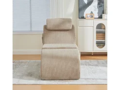 Sofá moderno con un diseño único y ergonómico - 160 x 66 x 90 cm - con cojín de asiento extraíble - terciopelo - caqui