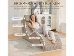 Sofá moderno con un diseño único y ergonómico - 160 x 66 x 90 cm - con cojín de asiento extraíble - terciopelo - caqui