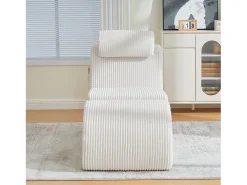 Sofá moderno con un diseño único y ergonómico - 160 x 66 x 90 cm - con cojín de asiento extraíble - terciopelo - beige