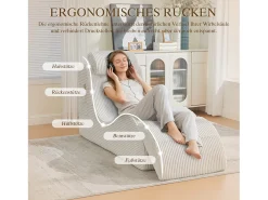 Sofá moderno con un diseño único y ergonómico - 160 x 66 x 90 cm - con cojín de asiento extraíble - terciopelo - beige