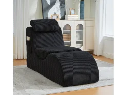 Sofá moderno con un diseño único y ergonómico - 160 x 66 x 90 cm - con cojín de asiento extraíble - terciopelo - negro