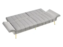 Sofá moderno de terciopelo gris con respaldo y reposabrazos ajustables – para salón, dormitorio o cine en casa