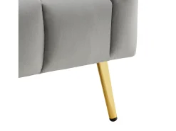 Sofá moderno de terciopelo gris con respaldo y reposabrazos ajustables – para salón, dormitorio o cine en casa