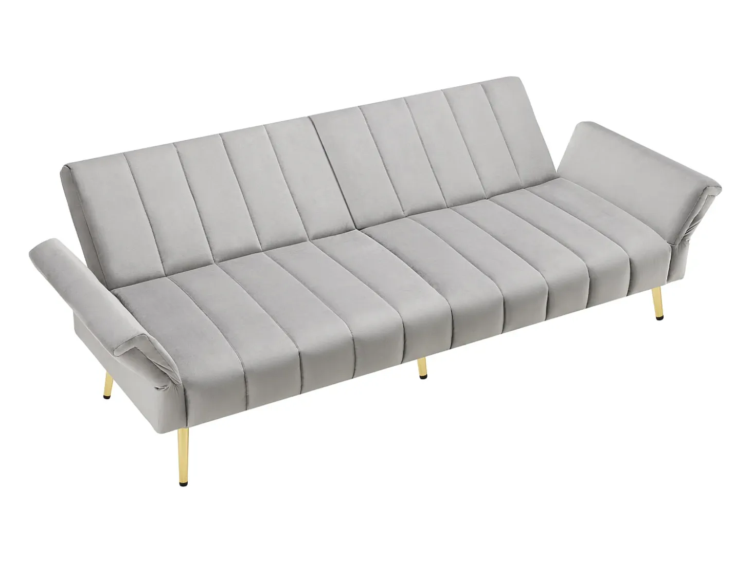 Sofá moderno de terciopelo gris con respaldo y reposabrazos ajustables – para salón, dormitorio o cine en casa