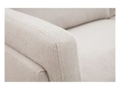 Sofá moderno 3 plazas de tejido efecto aterciopelado texturizado beige MOSCO