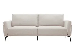 Sofá moderno 3 plazas de tejido efecto aterciopelado texturizado beige MOSCO